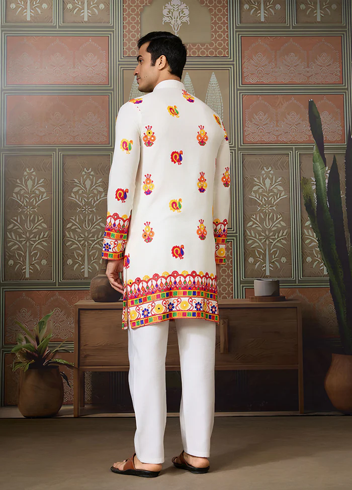 White Cotton Kurta - Image 3