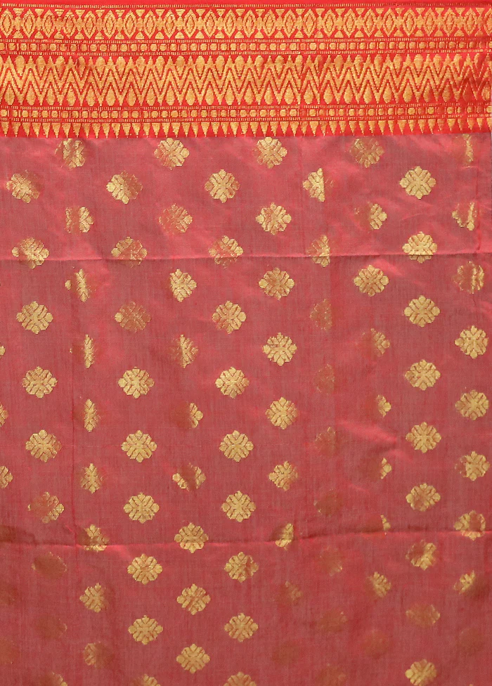 White Cotton Saree With Blouse Piece - Image 5