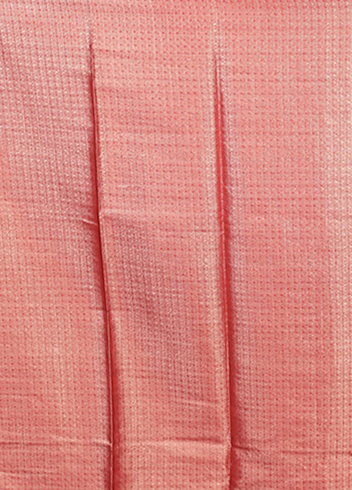 White Dupion Silk Saree With Blouse Piece - Image 5
