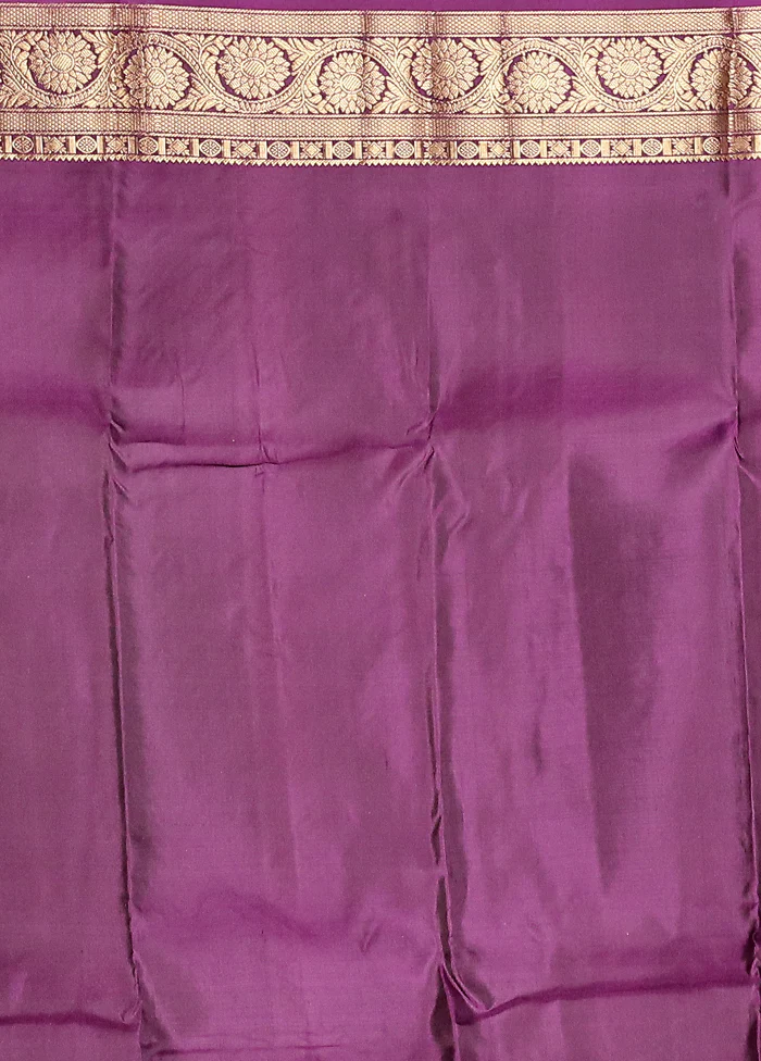 White Handloom Kanchipuram Pure Silk Saree With Blouse Piece - Image 5