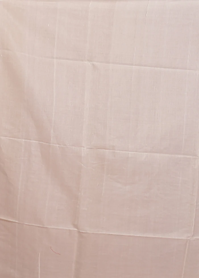 White Handloom Matka Pure Silk Saree With Blouse Piece - Image 5