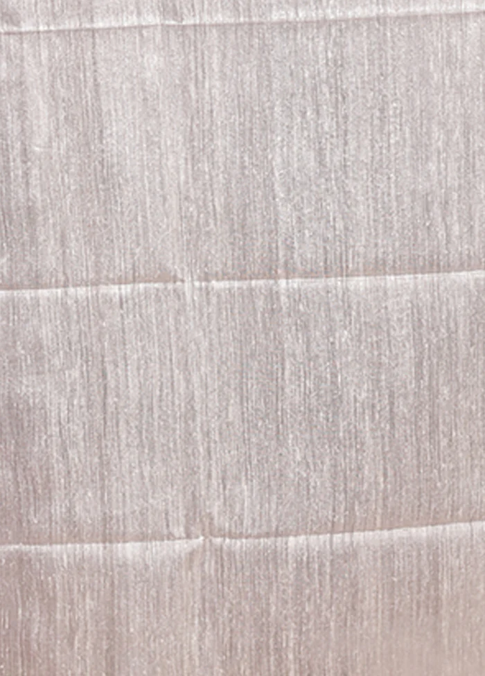 White Handloom Matka Pure Silk Saree With Blouse Piece - Image 5
