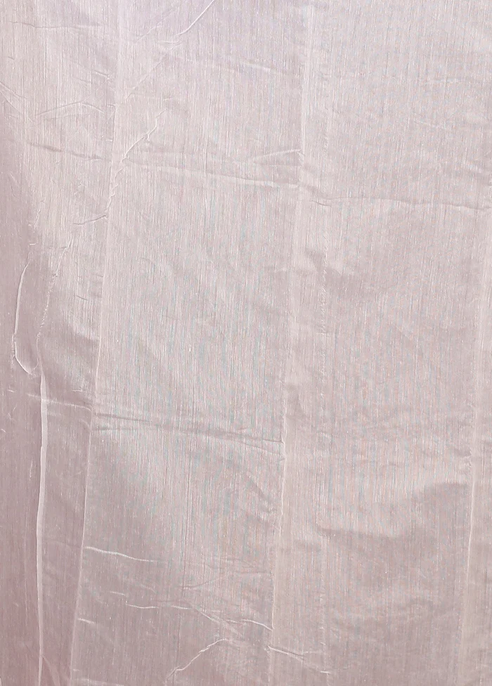 White Jamdani Cotton Saree Without Blouse Piece - Image 5