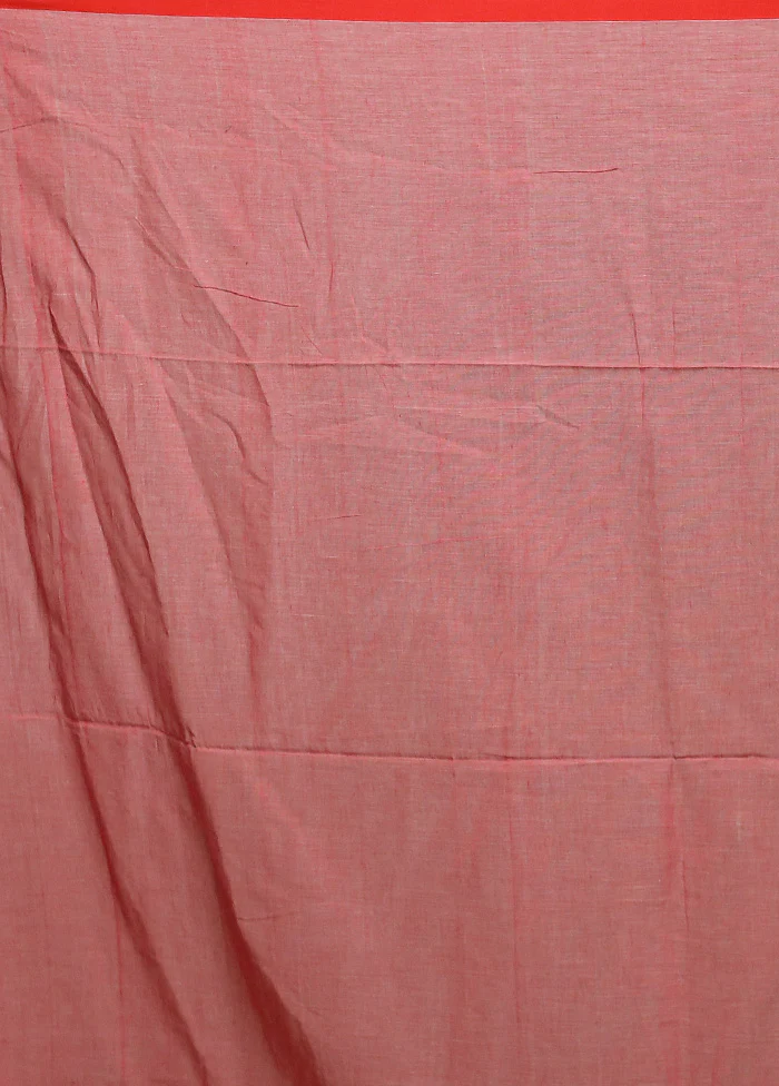 White Cotton Saree With Blouse Piece - Image 5