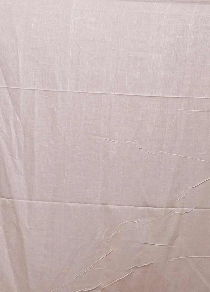 White Cotton Saree With Blouse Piece - Image 5