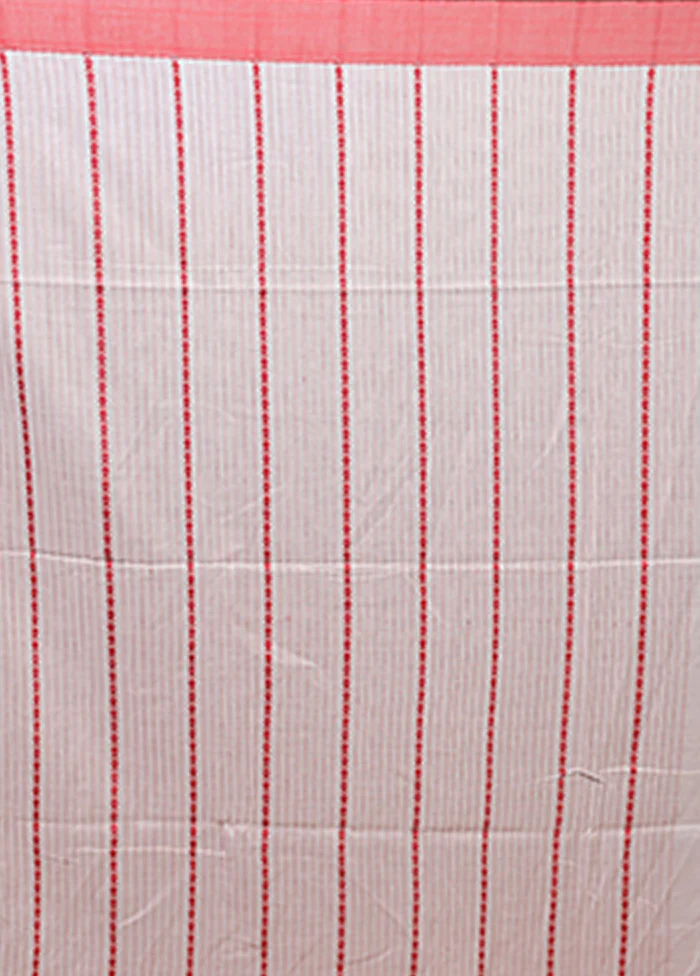 White Matka Silk Saree With Blouse Piece - Image 5