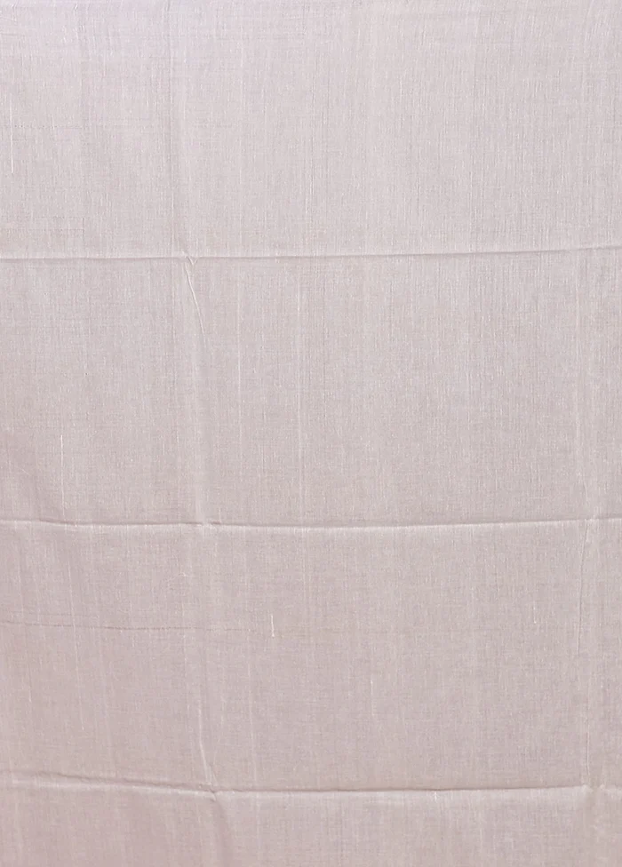 White Matka Silk Saree With Blouse Piece - Image 5