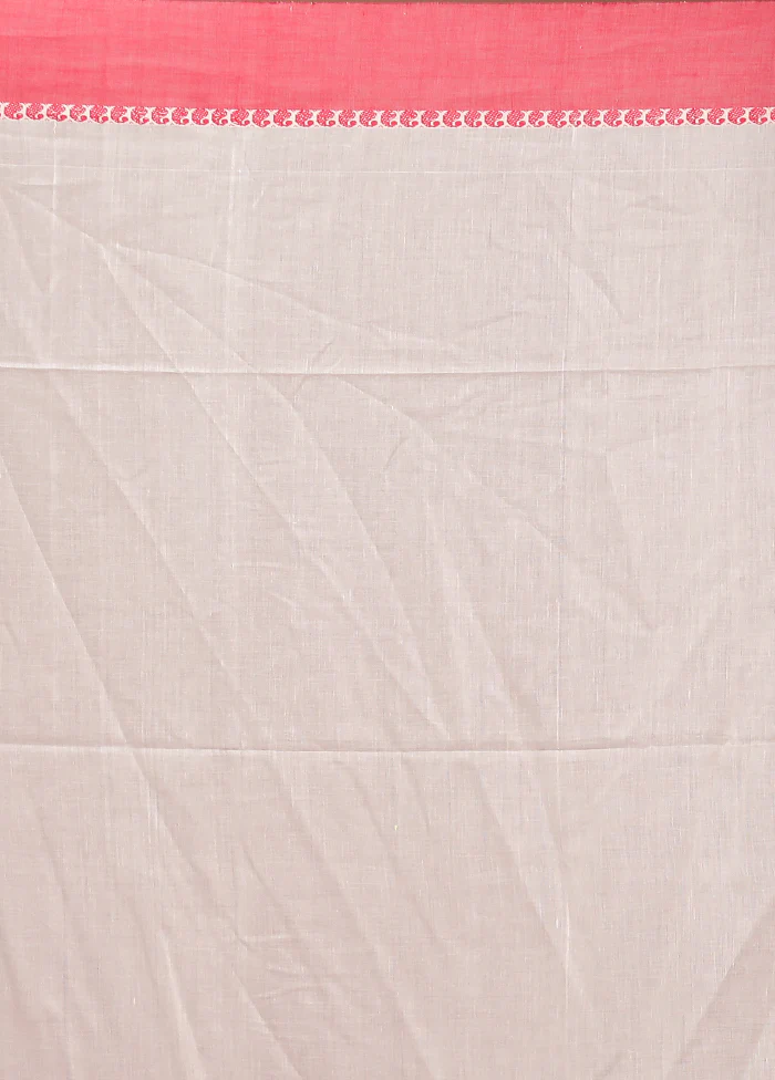 White Matka Silk Saree With Blouse Piece - Image 5