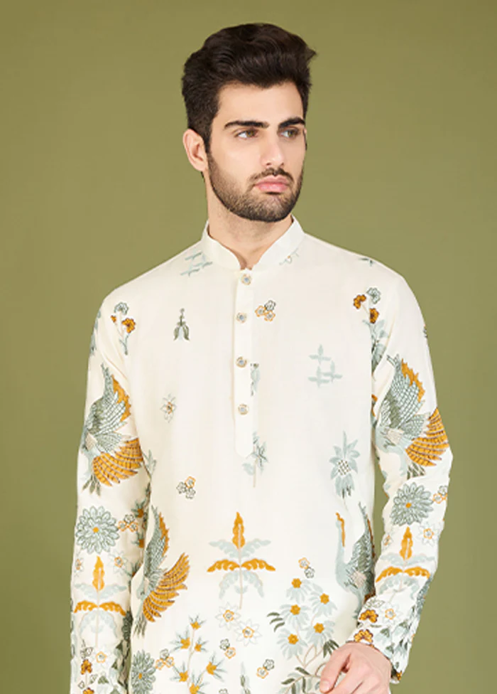 White Viscose Kurta - Image 2