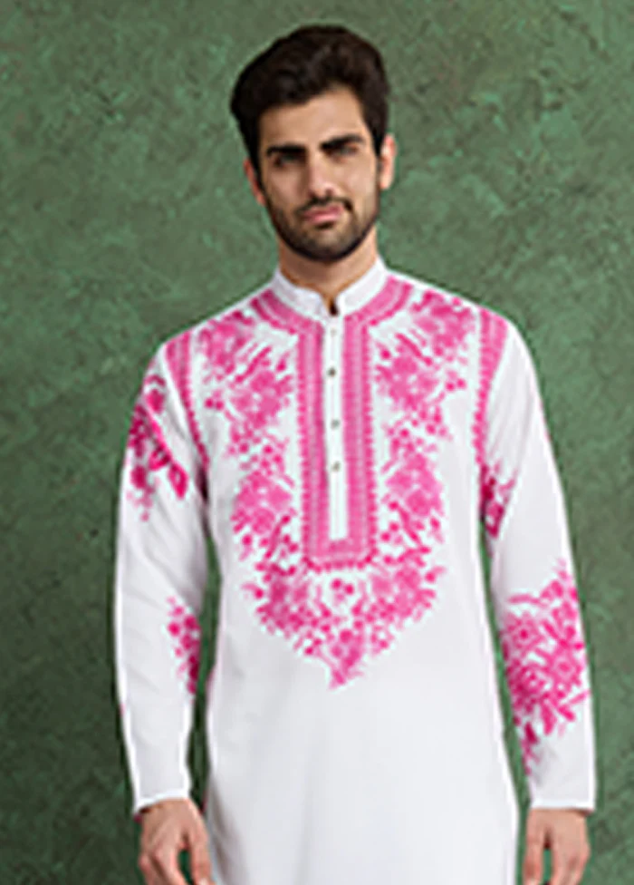 White Viscose Kurta - Image 2