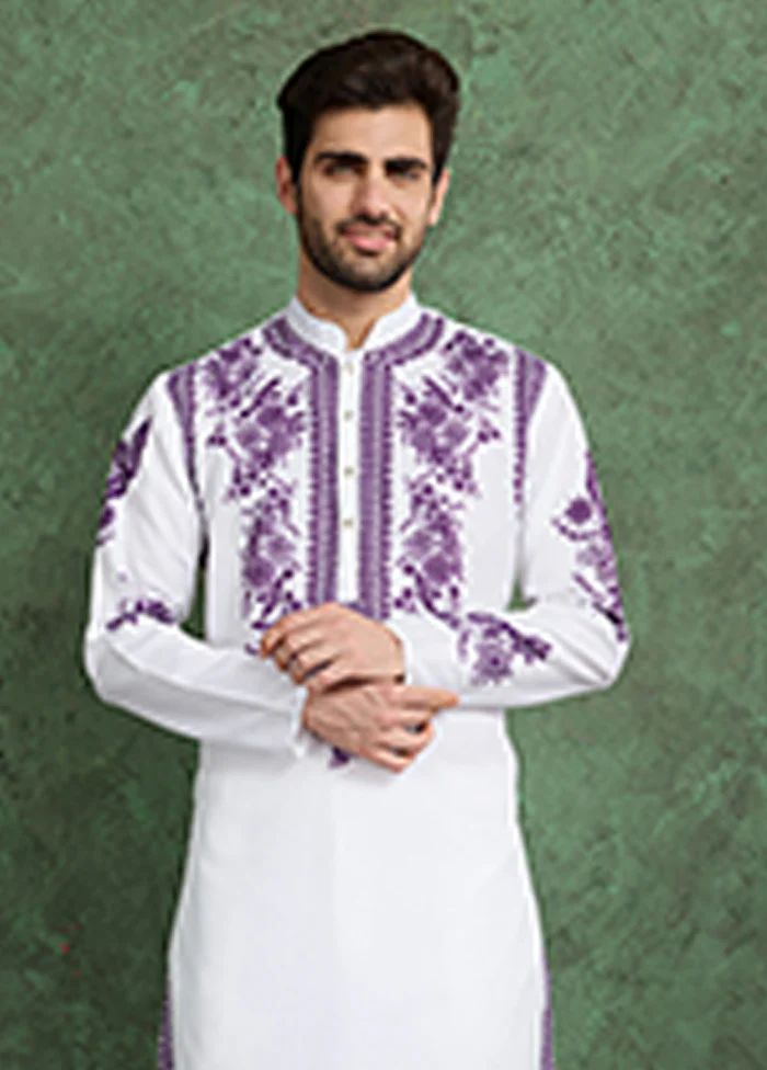 White Viscose Kurta - Image 2