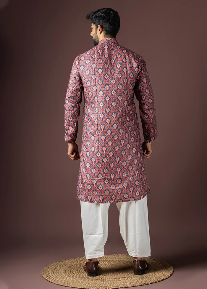 Wine Cotton Kurta & Pajama Set - Image 3