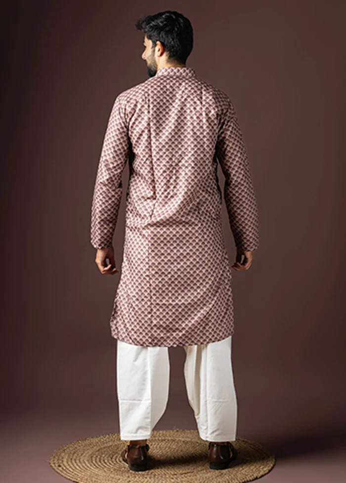 Wine Cotton Kurta & Pajama Set - Image 3