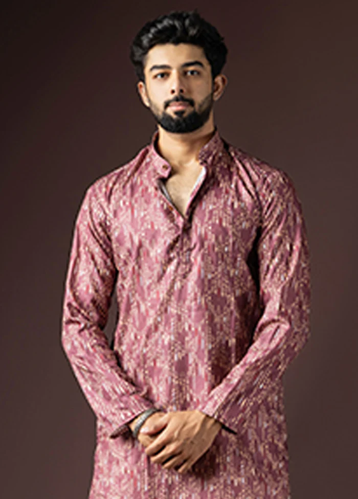 Wine Cotton Kurta & Pajama Set - Image 2