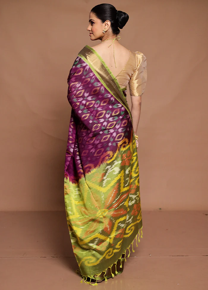 Wine Handloom Kanchipuram Pure Silk Saree With Blouse Piece - Image 3