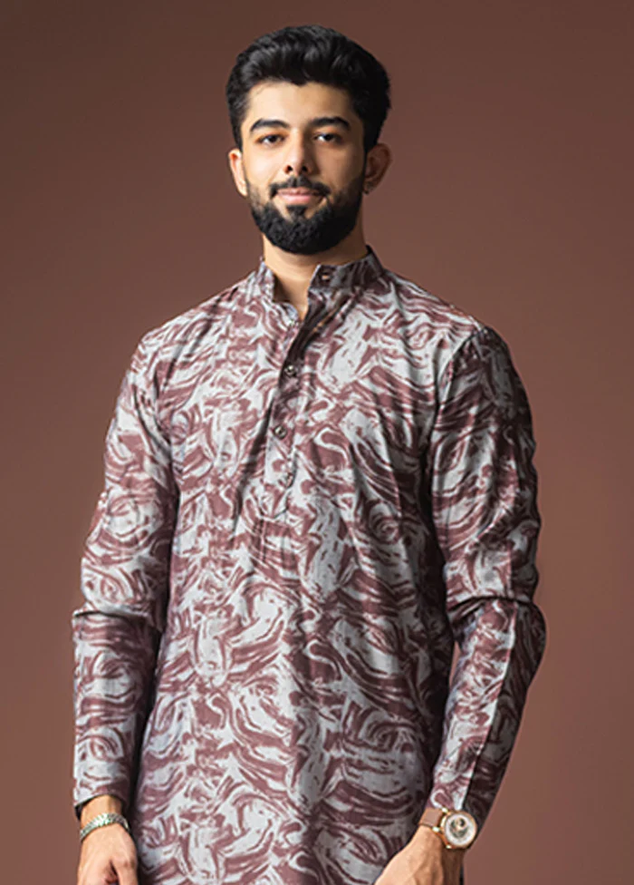 Wine Viscose Kurta & Pajama Set - Image 2