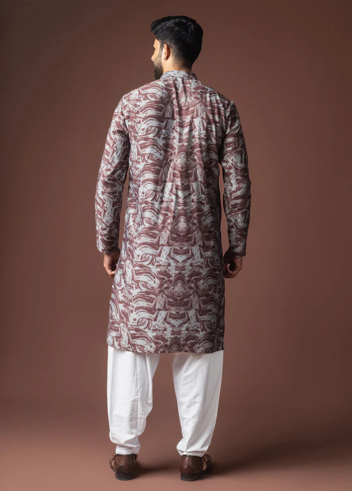 Wine Viscose Kurta & Pajama Set - Image 3