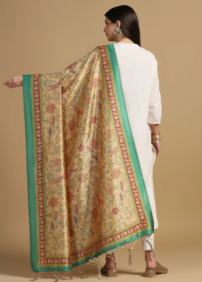 Yellow Banarasi Silk Dupatta - Image 2