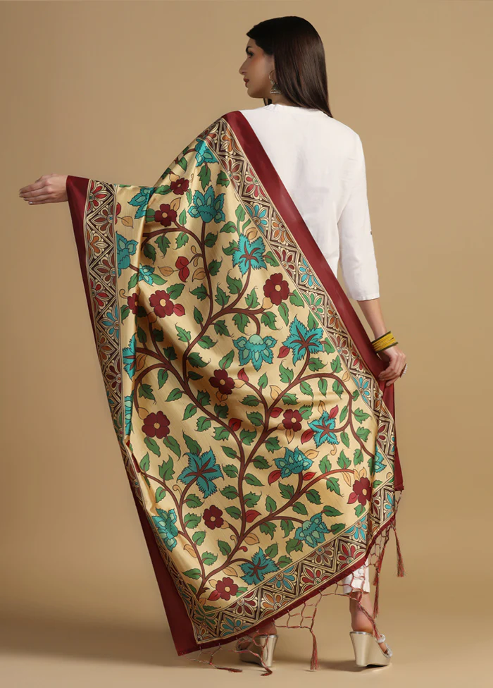 Yellow Banarasi Silk Dupatta - Image 2