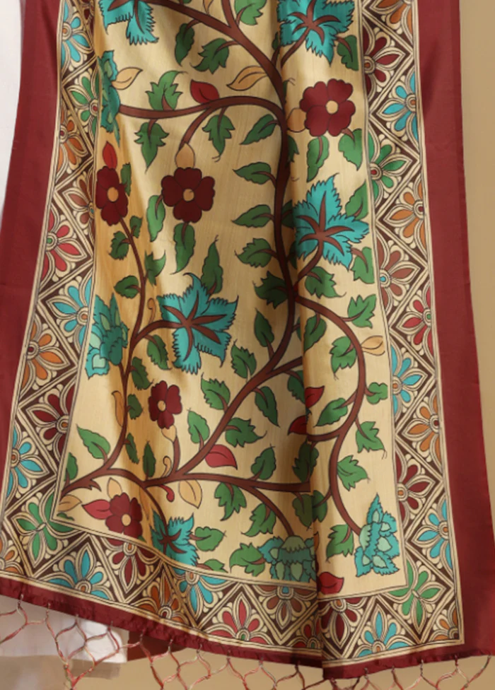 Yellow Banarasi Silk Dupatta - Image 3