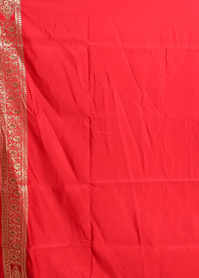 Yellow Banarasi Silk Saree With Blouse Piece - Image 5