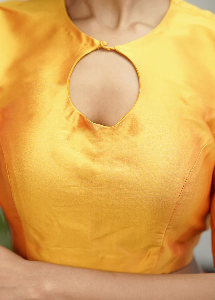 Yellow Blended Silk Designer Blouse - Image 4