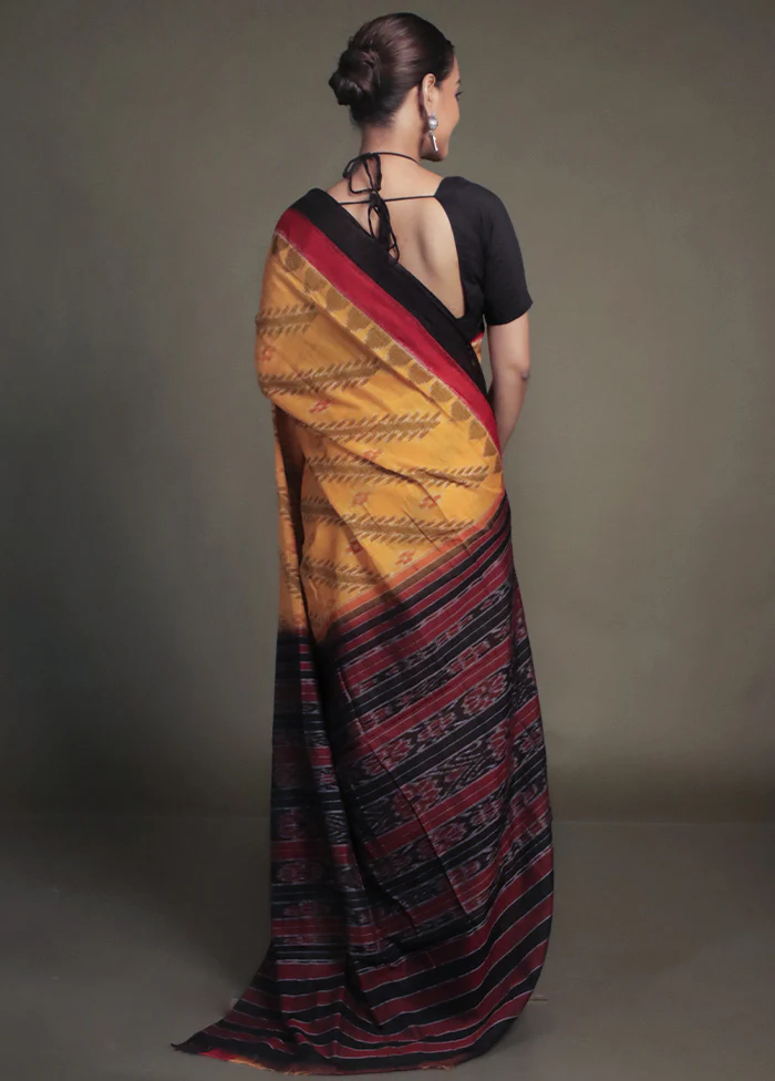 Yellow Bomkai Silk Saree Without Blouse Piece - Image 3