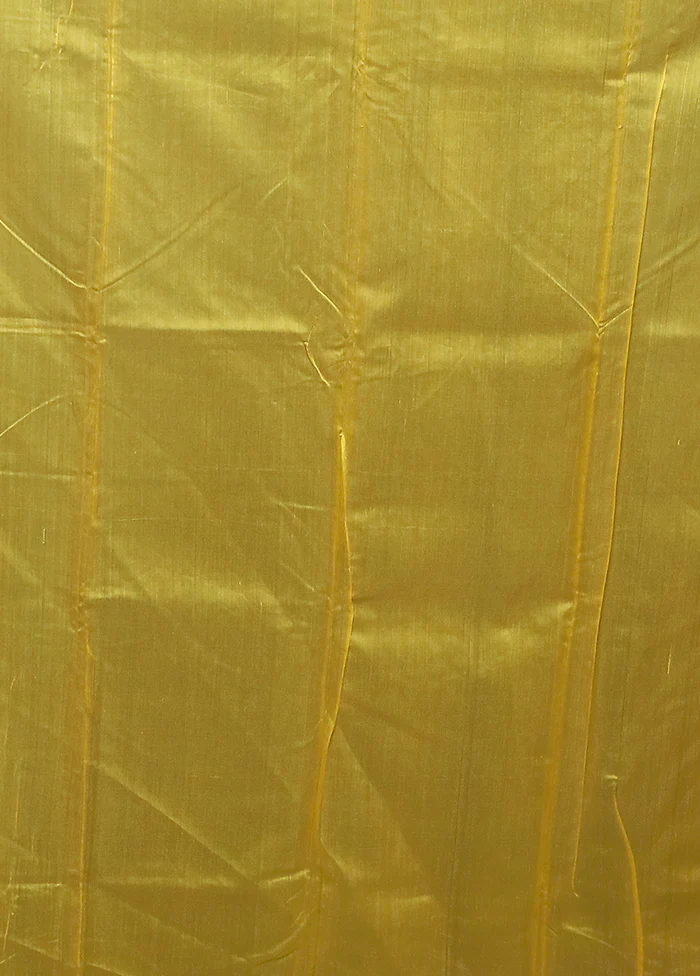 Yellow Chanderi Cotton Saree With Blouse Piece - Image 5