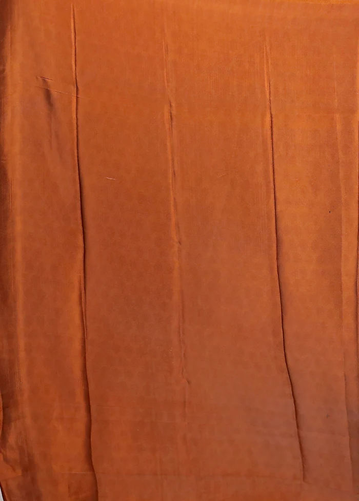 Yellow Chiffon Silk Saree With Blouse Piece - Image 5