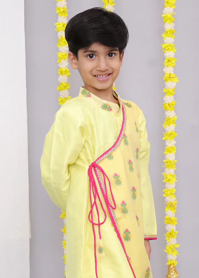 Yellow cotton Kurta & Pajama Set - Image 2