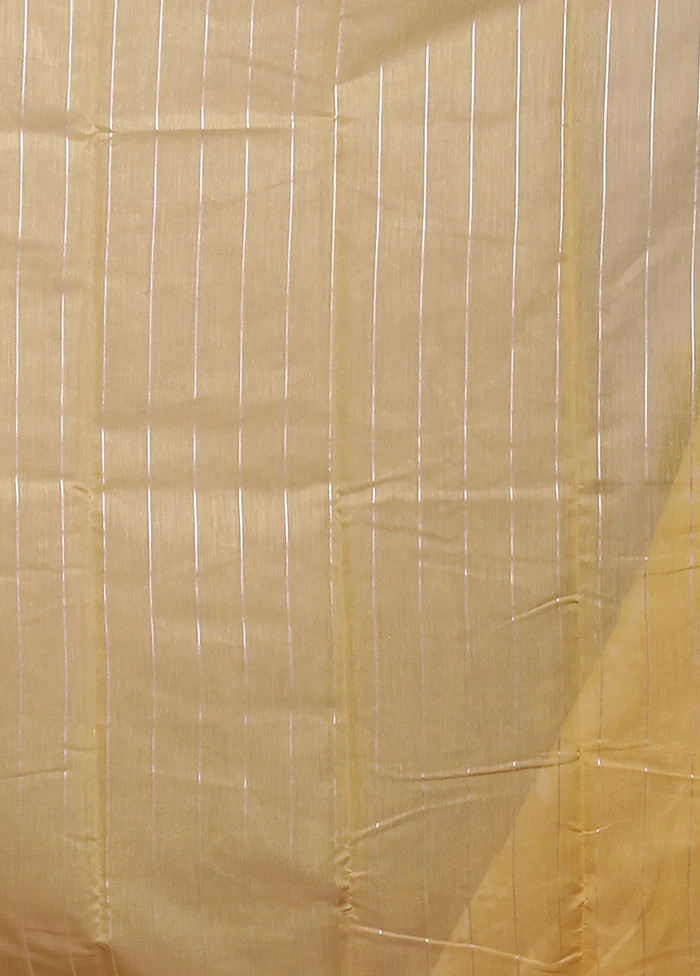 Yellow Cotton Saree With Blouse Piece - Image 5