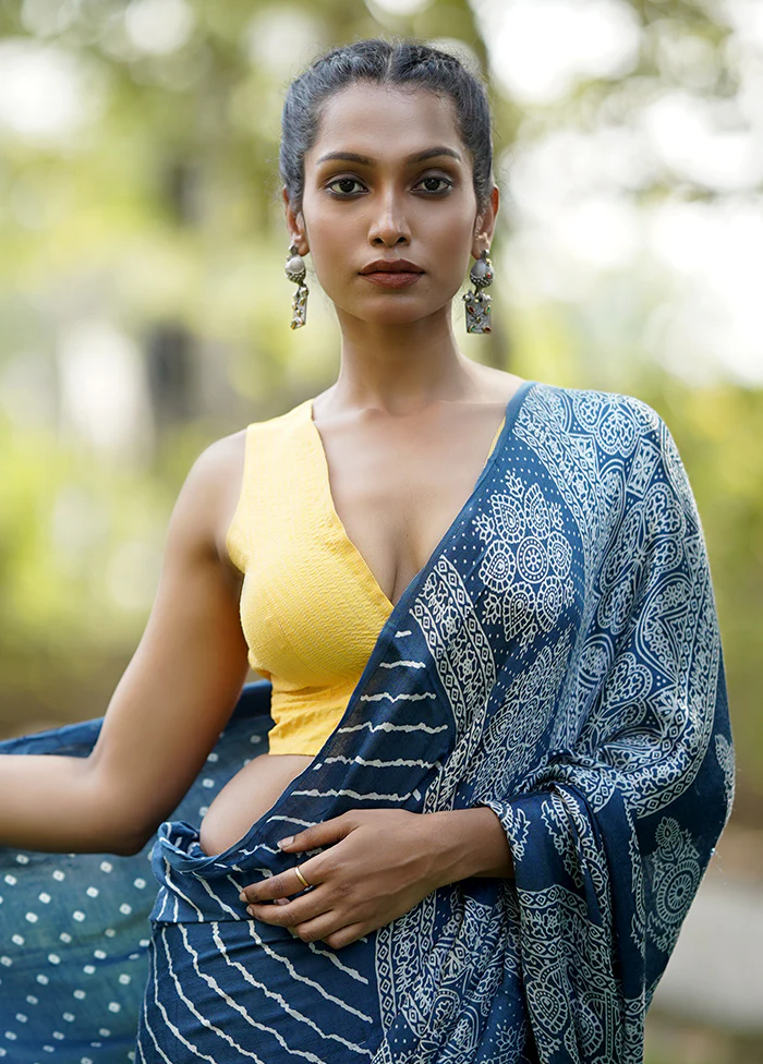 Yellow Dupion Silk Designer Blouse - Image 3