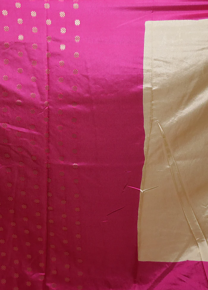 Yellow Dupion Silk Saree With Blouse Piece - Image 5