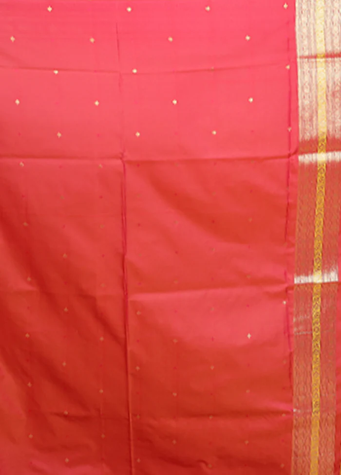 Yellow Dupion Silk Saree With Blouse Piece - Image 5