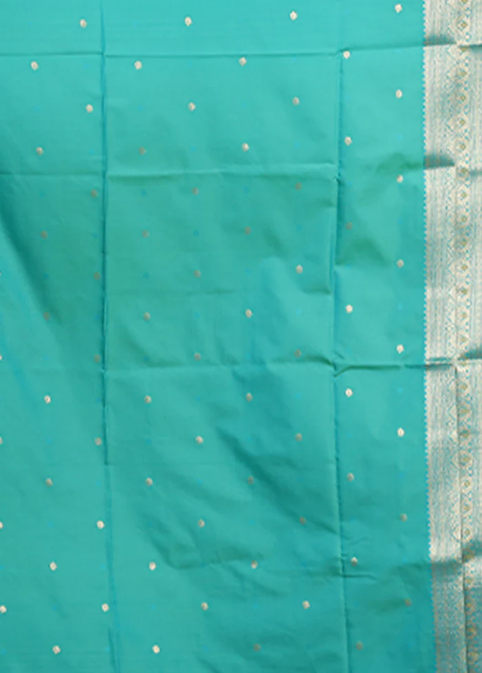 Yellow Dupion Silk Saree With Blouse Piece - Image 5