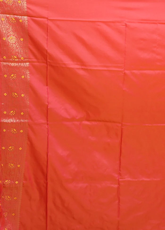 Yellow Dupion Silk Saree With Blouse Piece - Image 5