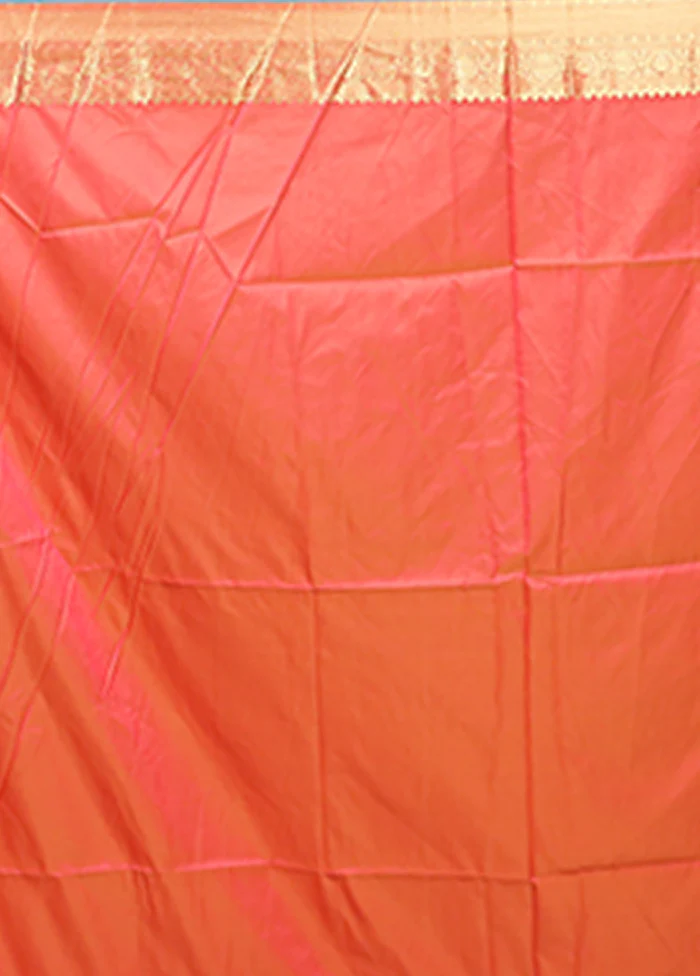 Yellow Dupion Silk Saree With Blouse Piece - Image 5