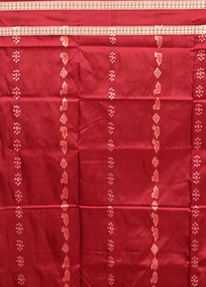 Yellow Handloom Bomkai Pure Silk Saree With Blouse Piece - Image 5