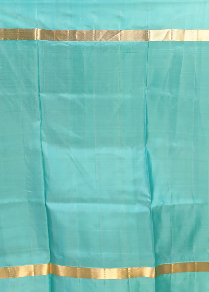 Yellow Handloom Kanjivaram Pure Silk Saree With Blouse Piece - Image 5