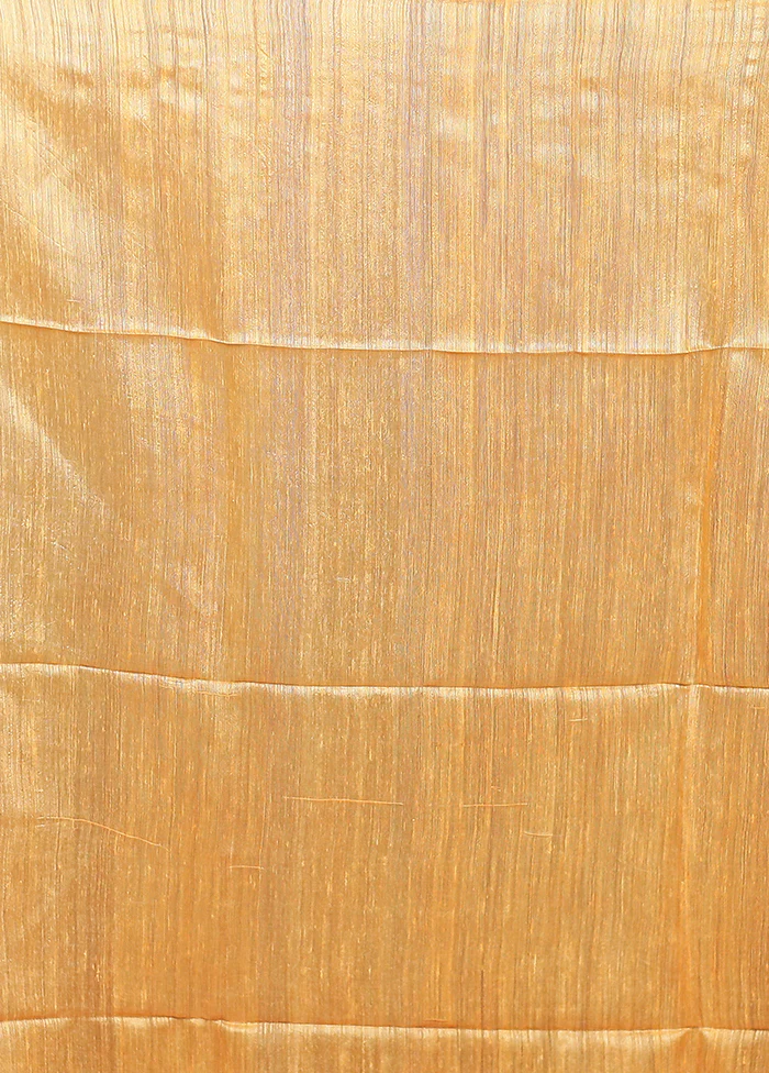 Yellow Handloom Matka Pure Silk Saree With Blouse Piece - Image 5