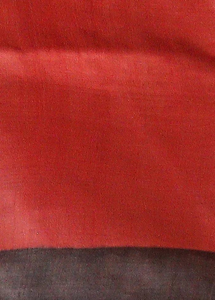 Yellow Handloom Tussar Silk Saree With Blouse Piece - Image 5