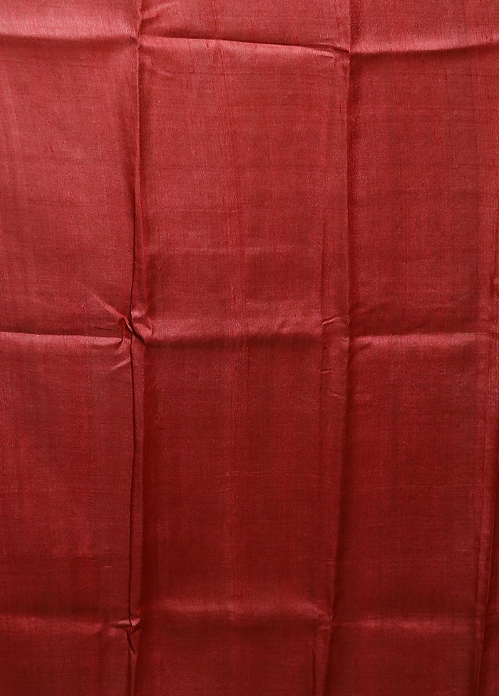 Yellow Handloom Tussar Pure Silk Saree With Blouse Piece - Image 5