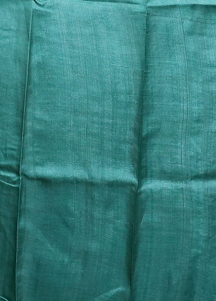 Yellow Handloom Tussar Pure Silk Saree With Blouse Piece - Image 5