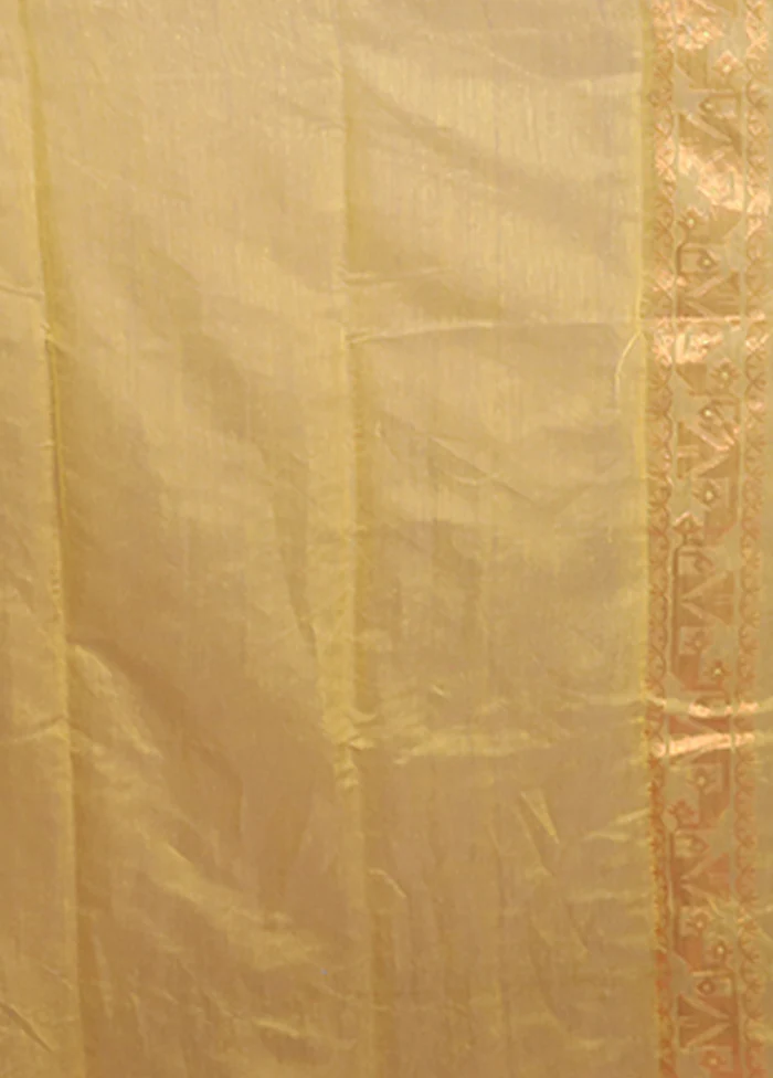 Yellow Jamdani Cotton Saree Without Blouse Piece - Image 5