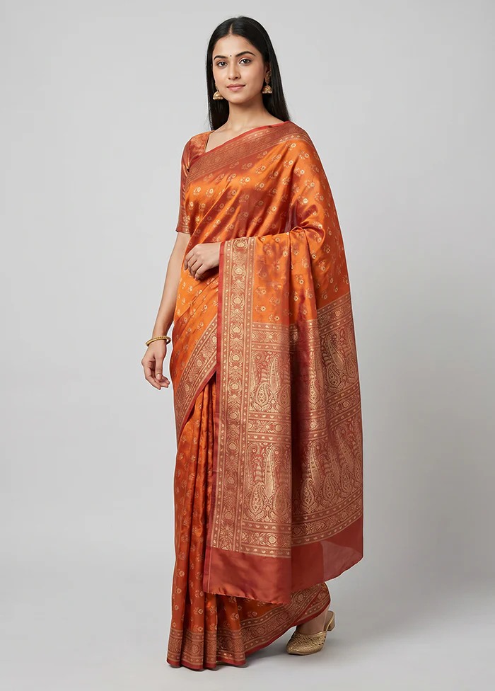Yellow Jamewar Silk Saree With Blouse Piece