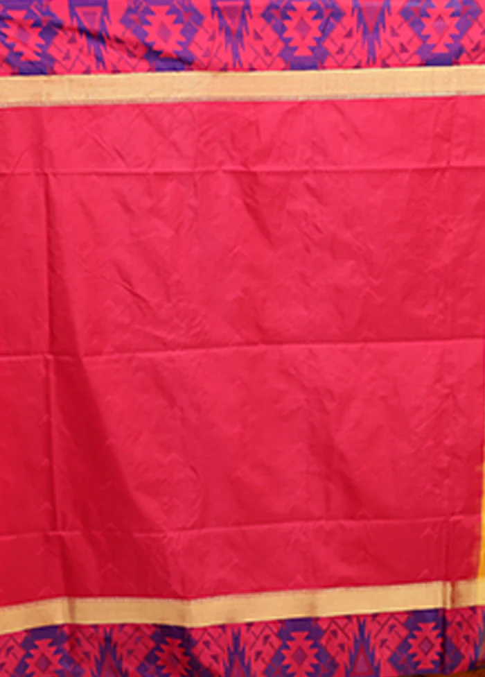 Yellow Kanjivaram Silk Saree With Blouse Piece - Image 5
