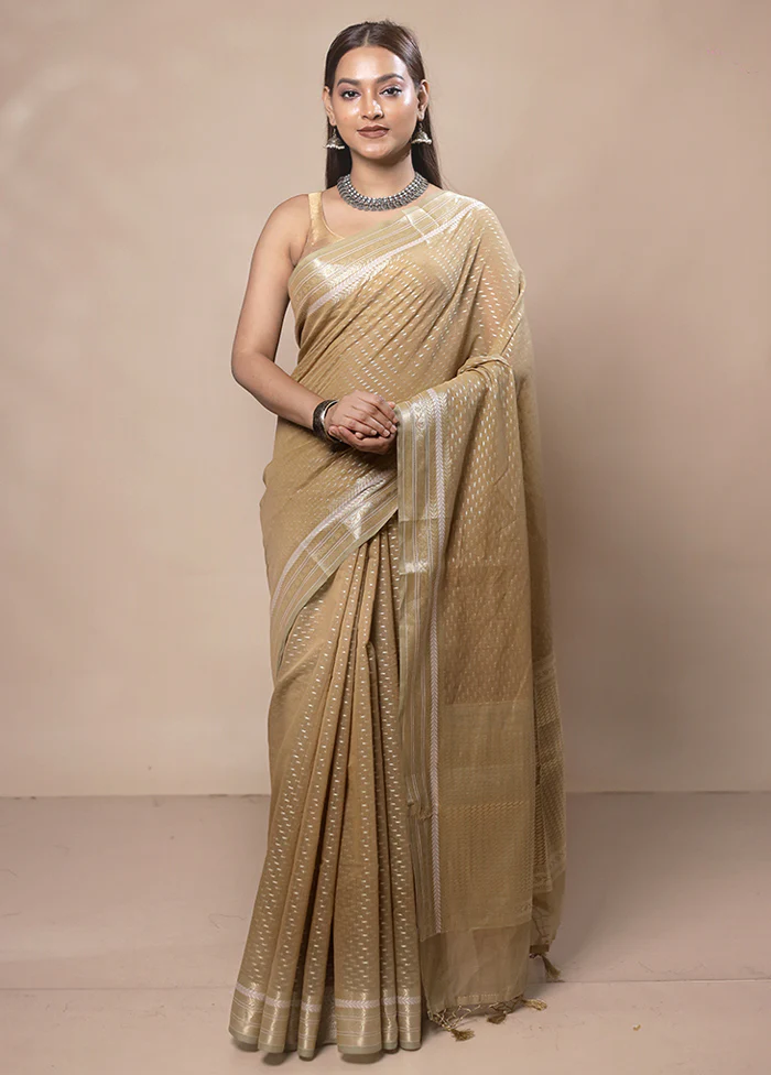 Yellow Kora Silk Saree With Blouse Piece - Image 2