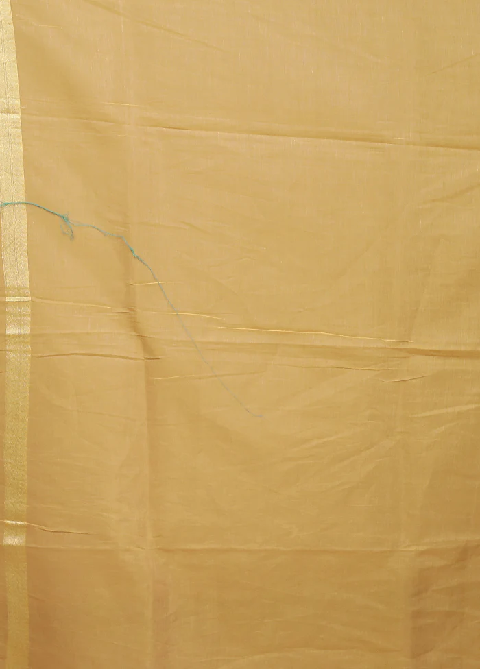 Yellow Kora Silk Saree With Blouse Piece - Image 5