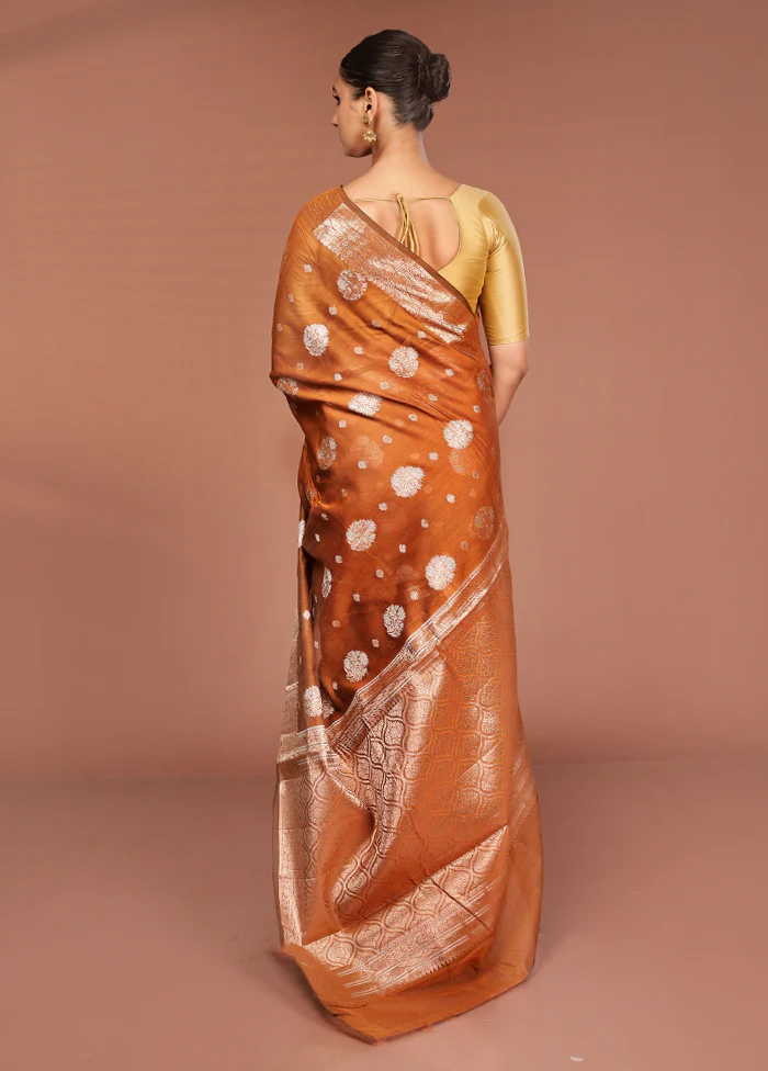 Yellow Kora Silk Saree With Blouse Piece - Image 3