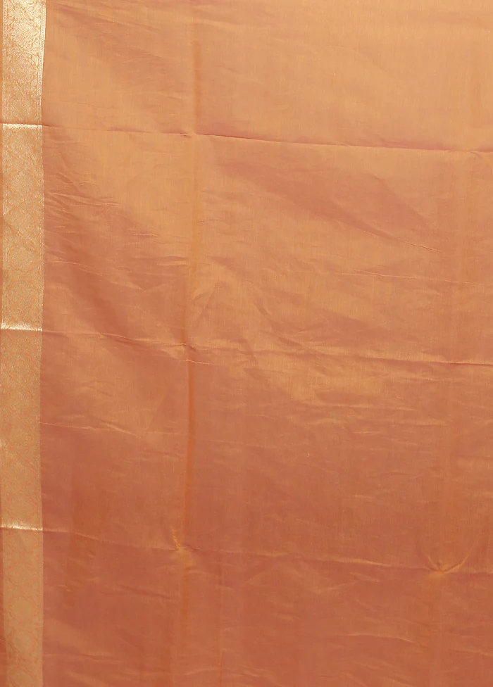 Yellow Kora Silk Saree With Blouse Piece - Image 5